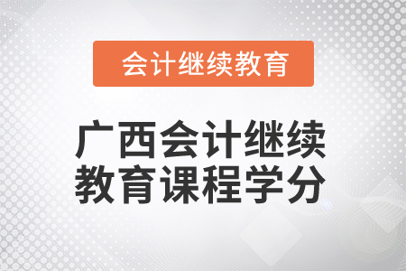2024年廣西會(huì)計(jì)人員繼續(xù)教育課程學(xué)分