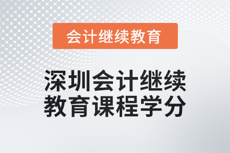 2024年深圳會計(jì)人員繼續(xù)教育課程學(xué)分