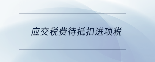應(yīng)交稅費(fèi)待抵扣進(jìn)項稅