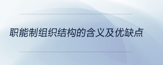 職能制組織結(jié)構(gòu)的含義及優(yōu)缺點