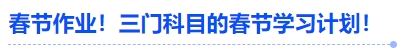 中級會計(jì)春節(jié)作業(yè)！三門科目的春節(jié)學(xué)習(xí)計(jì)劃！