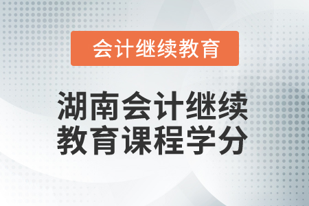 2024年湖南省會計繼續(xù)教育課程學分要求
