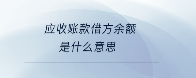 應收賬款借方余額是什么意思
