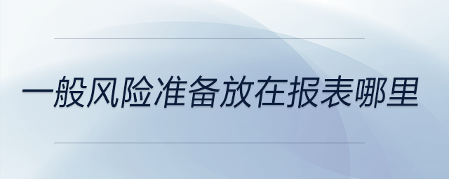 一般風(fēng)險準(zhǔn)備放在報表哪里