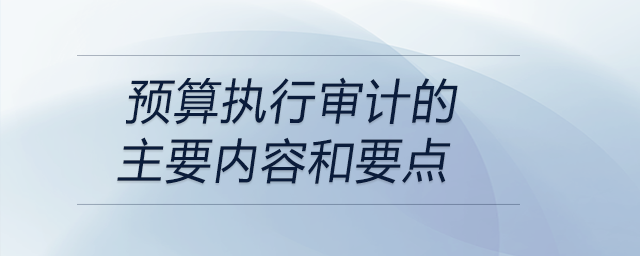 預(yù)算執(zhí)行審計的主要內(nèi)容和要點