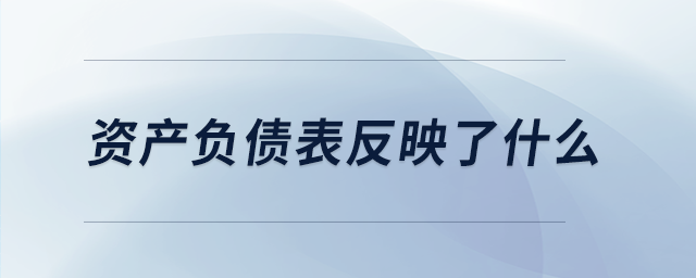 資產(chǎn)負債表反映了什么