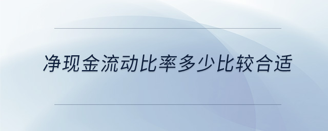 凈現金流動比率多少比較合適
