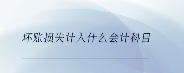 壞賬損失計(jì)入什么會(huì)計(jì)科目