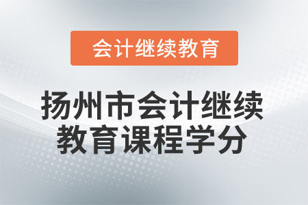 2024年揚(yáng)州市會計(jì)人員繼續(xù)教育課程學(xué)分
