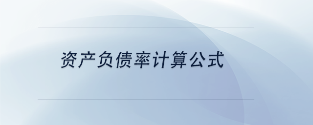 中級會計資產負債率計算公式