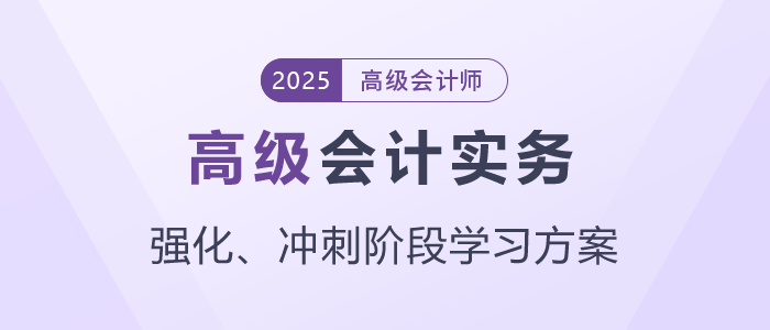 2025年高級(jí)會(huì)計(jì)師強(qiáng)化、沖刺階段學(xué)習(xí)方案速查看！