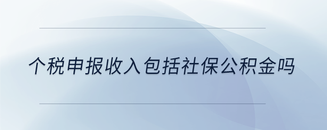 個稅申報收入包括社保公積金嗎