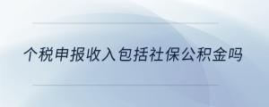 個稅申報(bào)收入包括社保公積金嗎