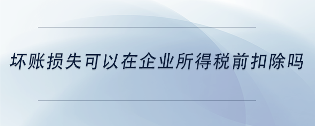 中級(jí)會(huì)計(jì)壞賬損失可以在企業(yè)所得稅前扣除嗎