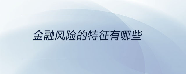 金融風(fēng)險的特征有哪些