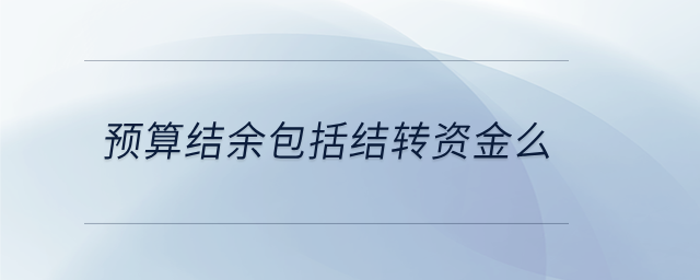 預算結余包括結轉資金么