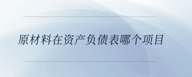 原材料在資產(chǎn)負(fù)債表哪個項目