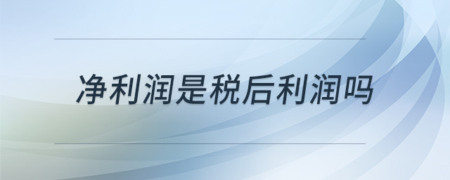 凈利潤(rùn)是稅后利潤(rùn)嗎