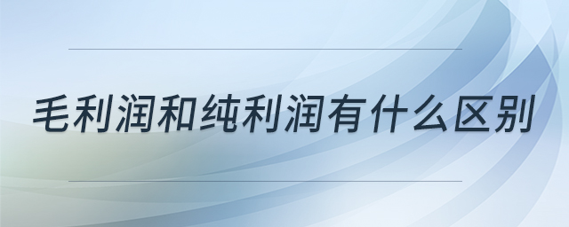 毛利潤和純利潤有什么區(qū)別