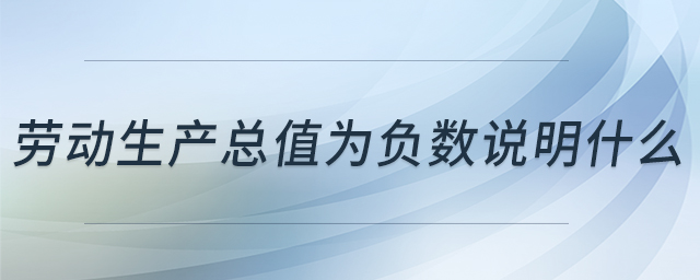 勞動(dòng)生產(chǎn)總值為負(fù)數(shù)說明什么