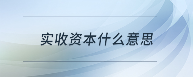 實(shí)收資本什么意思