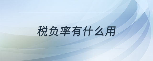 稅負率有什么用