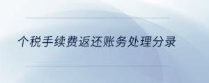 個(gè)稅手續(xù)費(fèi)返還賬務(wù)處理分錄