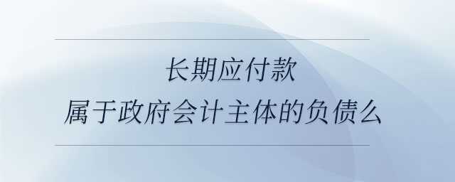 長期應付款屬于政府會計主體的負債么