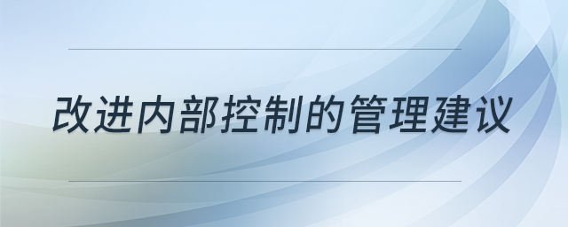 改進(jìn)內(nèi)部控制的管理建議