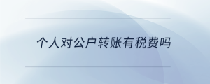 個(gè)人對(duì)公戶轉(zhuǎn)賬有稅費(fèi)嗎