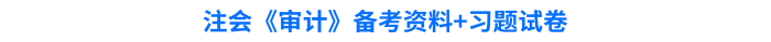 注會《審計》備考資料+習(xí)題試卷