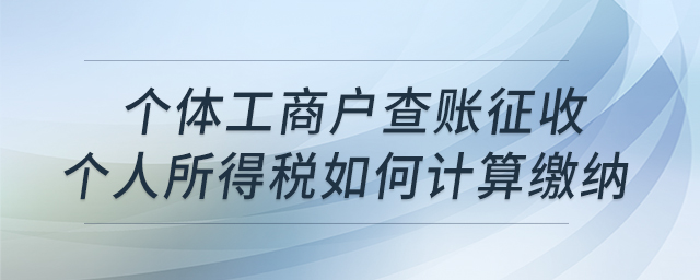 個(gè)體工商戶查賬征收個(gè)人所得稅如何計(jì)算繳納