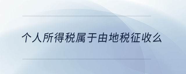 個(gè)人所得稅屬于由地稅征收么