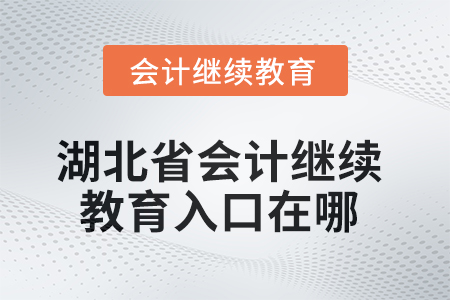 湖北省2025年會(huì)計(jì)繼續(xù)教育入口在哪？