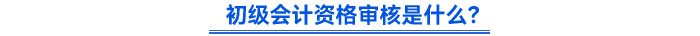 初級會計資格審核是什么？
