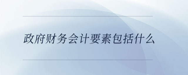 政府財務(wù)會計要素包括什么