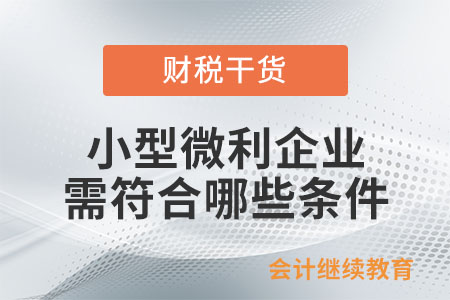 小型微利企業(yè)要符合哪些條件？