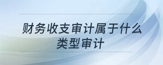 財務收支審計屬于什么類型審計