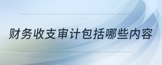 財(cái)務(wù)收支審計(jì)包括哪些內(nèi)容