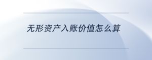 無形資產(chǎn)入賬價值怎么算