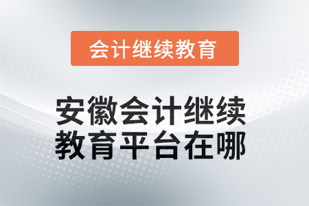 2025年安徽會計繼續(xù)教育平臺在哪？