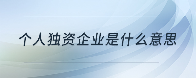 個(gè)人獨(dú)資企業(yè)是什么意思