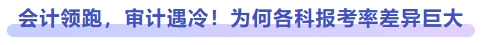 會(huì)計(jì)領(lǐng)跑，審計(jì)遇冷！為何專業(yè)階段各科報(bào)考率差異巨大