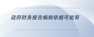 政府財務(wù)報告編制依據(jù)可能有