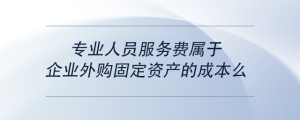 專業(yè)人員服務(wù)費(fèi)屬于企業(yè)外購固定資產(chǎn)的成本么
