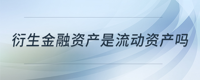 衍生金融資產(chǎn)是流動資產(chǎn)嗎