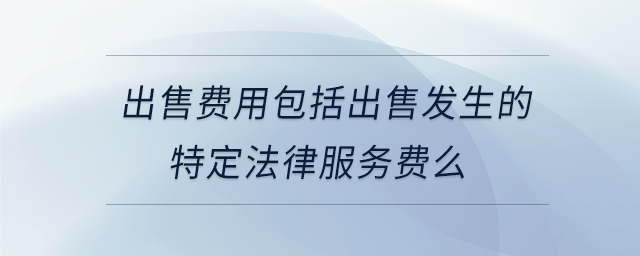 出售費(fèi)用包括出售發(fā)生的特定法律服務(wù)費(fèi)么