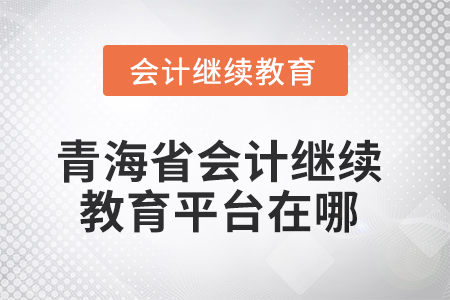 2025年青海省會計人員繼續(xù)教育平臺在哪？