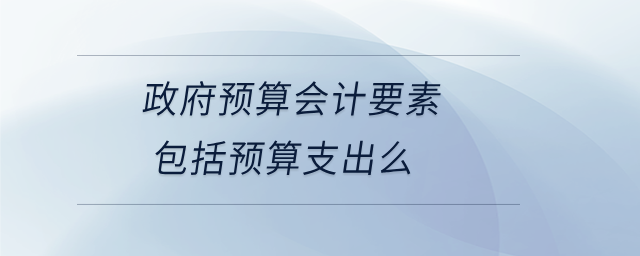 政府預(yù)算會計(jì)要素包括預(yù)算支出么