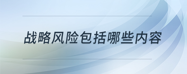 戰(zhàn)略風(fēng)險(xiǎn)包括哪些內(nèi)容